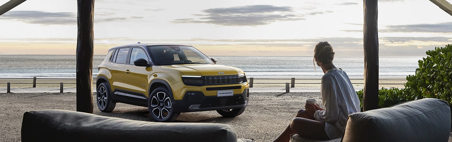 Image showing the Jeep Avenger parked by a beach